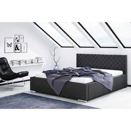 NEVADA kárpitozott ágy (fekete) 180x200 cm TT-FURNITURE