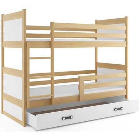 Gyerek emeletes ágy RICO 200x90 cm Fenyő Fehér BMS