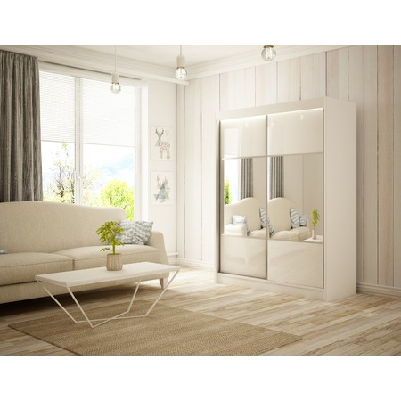 Rico Gardróbszekrény - 200 cm Fehér Sonoma tölgy Furniture