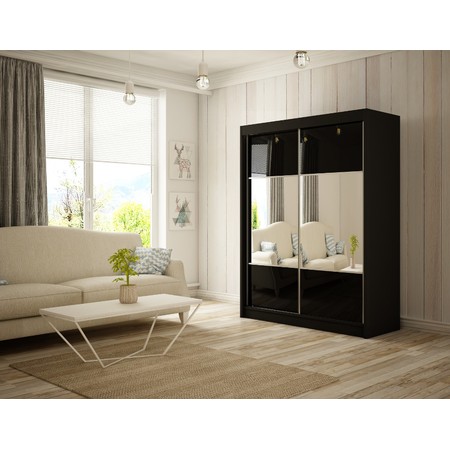 Rico Gardróbszekrény - 150 cm Fekete Fekete / matt Furniture