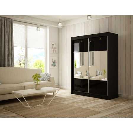 Rico szekrény - 120 cm Fekete Fekete / matt Furniture