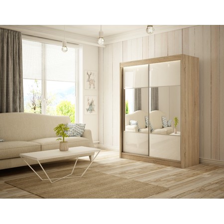 Rico Gardróbszekrény - 150 cm Fehér Sonoma tölgy Furniture