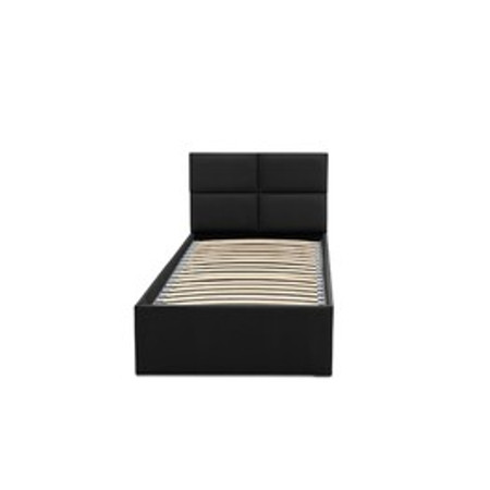 Kárpitozott ágy MONOS II matrac nélkül mérete 140x200 cm - Eco-bőr Fekete Eko-bőr Signal-butor