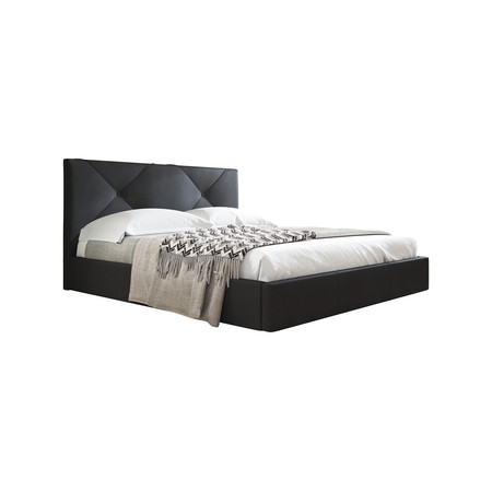 Čalouněná postel KARINO rozměr 140x200 cm Černá eko-kůže TT-FURNITURE