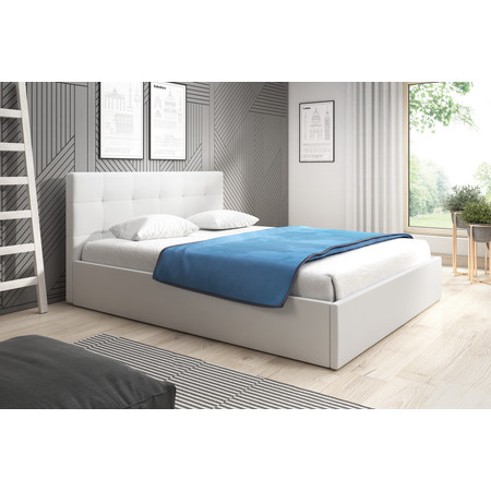 Čalouněná postel LAURA rozměr 90x200 cm Bílá eko-kůže TT-FURNITURE