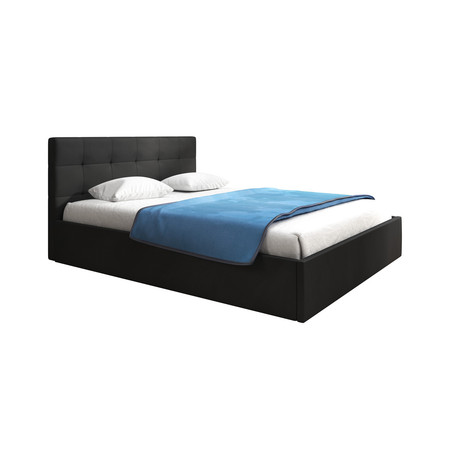 Čalouněná postel LAURA rozměr 90x200 cm Černá eko-kůže TT-FURNITURE