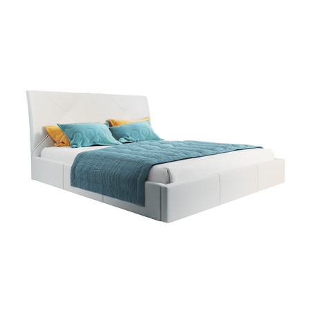 Čalouněná postel KARO rozměr 90x200 cm Bílá eko-kůže TT-FURNITURE