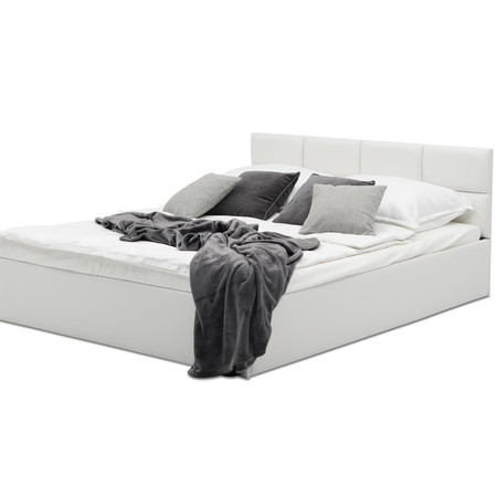 Kárpitozott ágy MONOS II matraccal 140x200 cm - Eco-bőr Fehér Eko-bőr Signal-butor