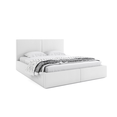 HILTON kárpitozott ágy 120x200 cm Fehér BMS