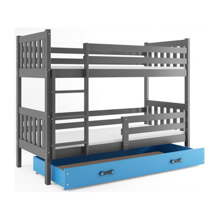 Gyermek emeletes ágy CARINO tárolóhellyel 80x190 cm - grafit Kék BMS