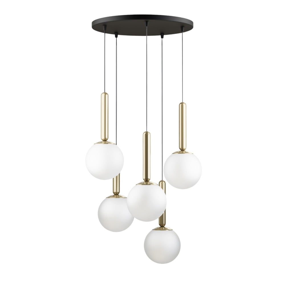 Aranyszínű függőlámpa üveg búrával ø 34 cm One – Squid Lighting