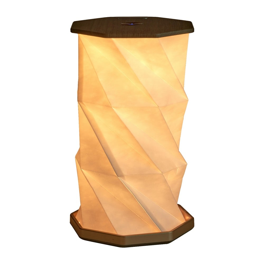 Barna LED asztali lámpa (magasság 18 cm) Twist Hexagon – Gingko
