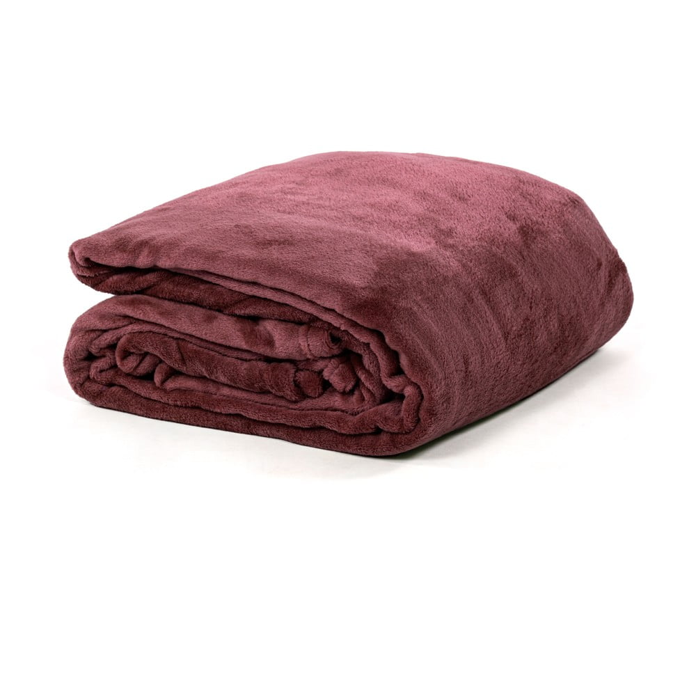 Borvörös mikroplüss ágytakaró franciaágyra 220x240 cm Cosy – Tiseco Home Studio