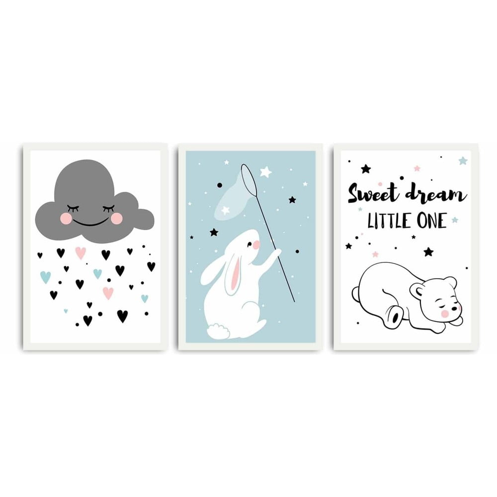 Gyerek kép készlet 3 db-os 35x50 cm Sweet Dreams Little One – Wallity