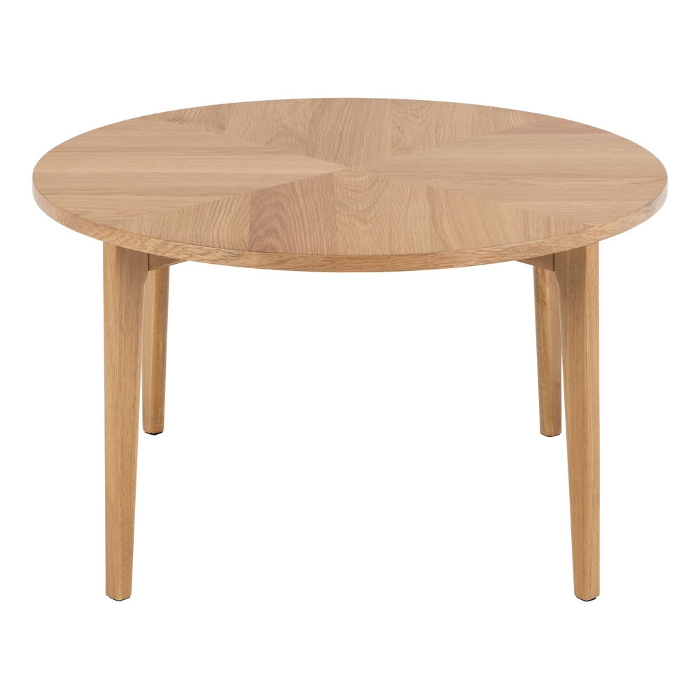 Natúr színű kerek dohányzóasztal tölgyfa dekoros asztallappal ø 80 cm Laudal – Actona