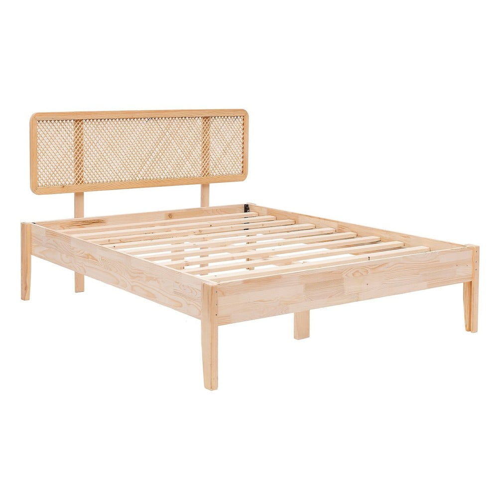 Natúr színű lucfenyő egyszemélyes ágy ágyráccsal 90x200 cm Izabelya – Kalune Design