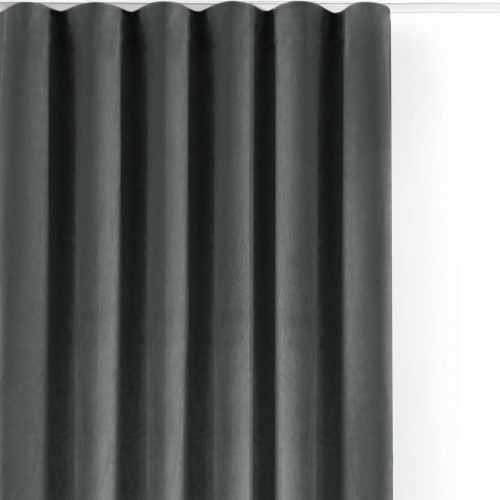Sötétszürke bársony dimout (részleges sötétítő) függöny 530x300 cm Velto – Filumi