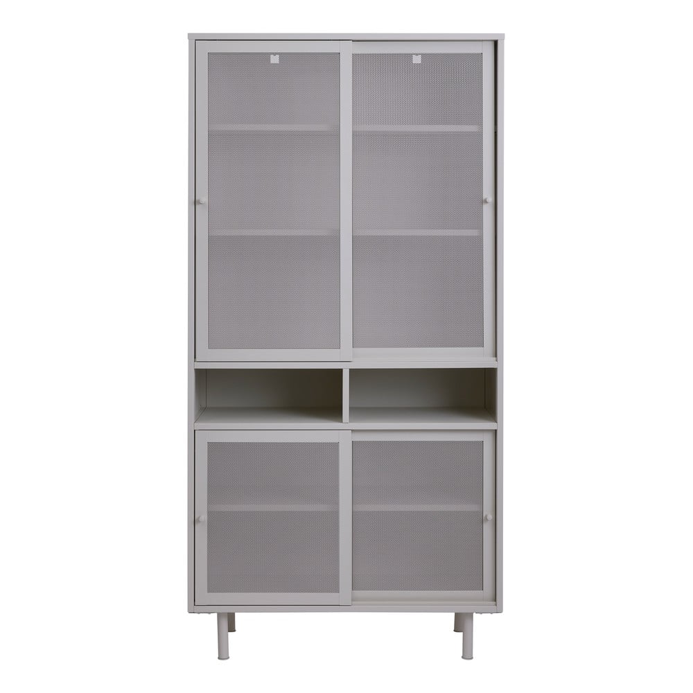 Szürke fém szekrény tolóajtóval 90x180x40 cm Veep – Unique Furniture