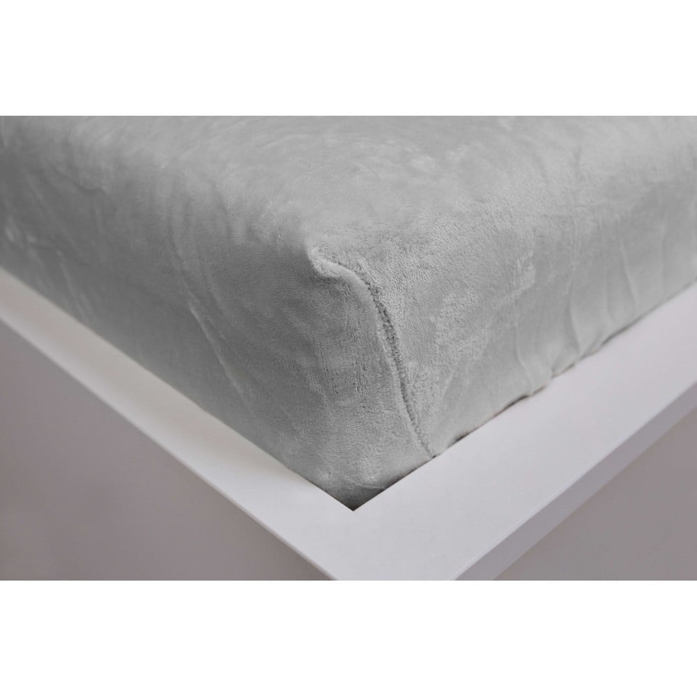 Szürke gumis mikroplüss lepedő 90x200 cm – Jerry Fabrics