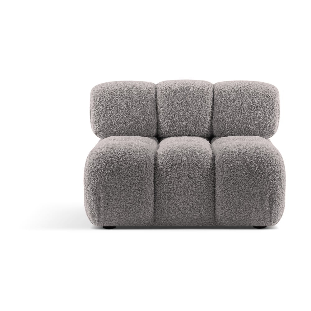 Világosszürke buklé kanapé modul (középső rész) Bellis – Micadoni Home