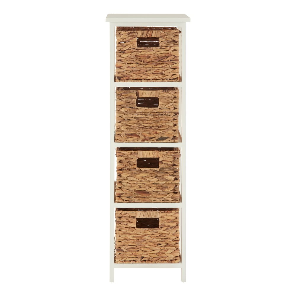 Fehér-natúr színű paulownia fürdőszobai polcos állvány 32x100 cm Padstow – Premier Housewares