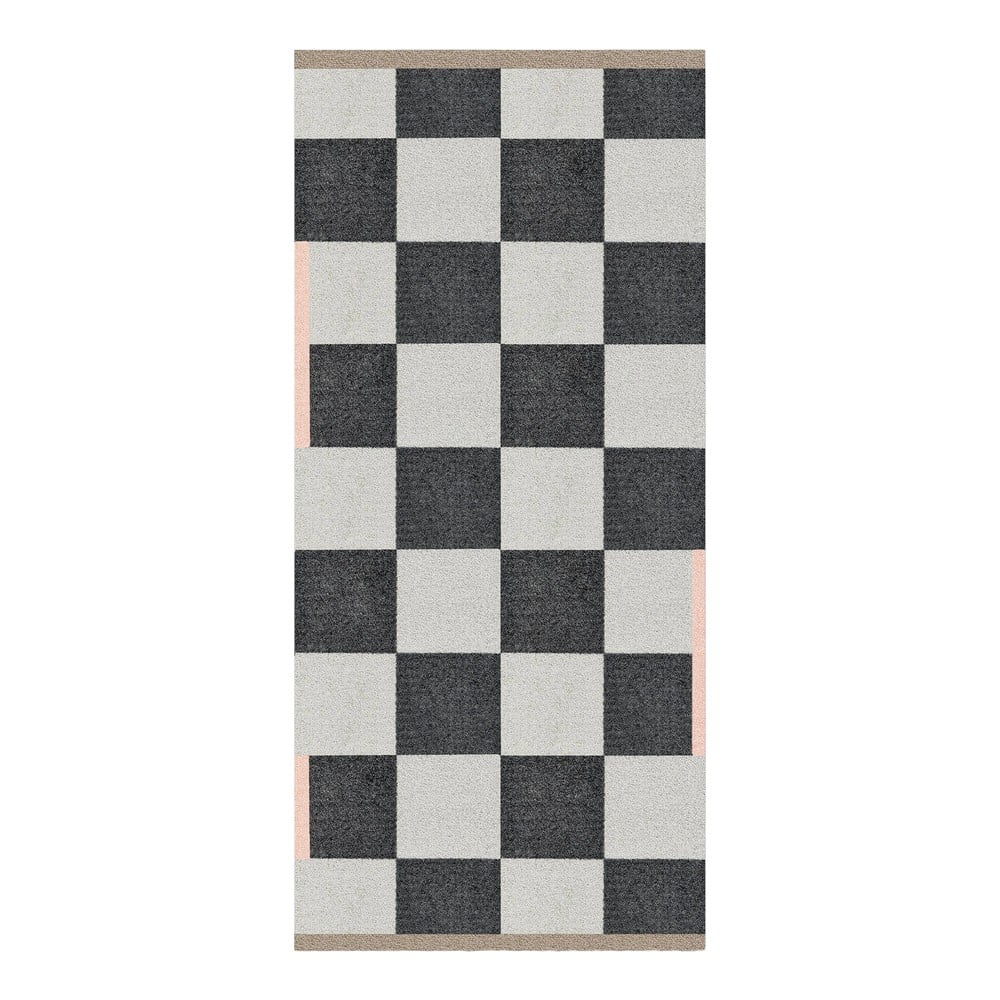 Fekete-fehér mosható szőnyeg 70x150 cm Square – Mette Ditmer Denmark