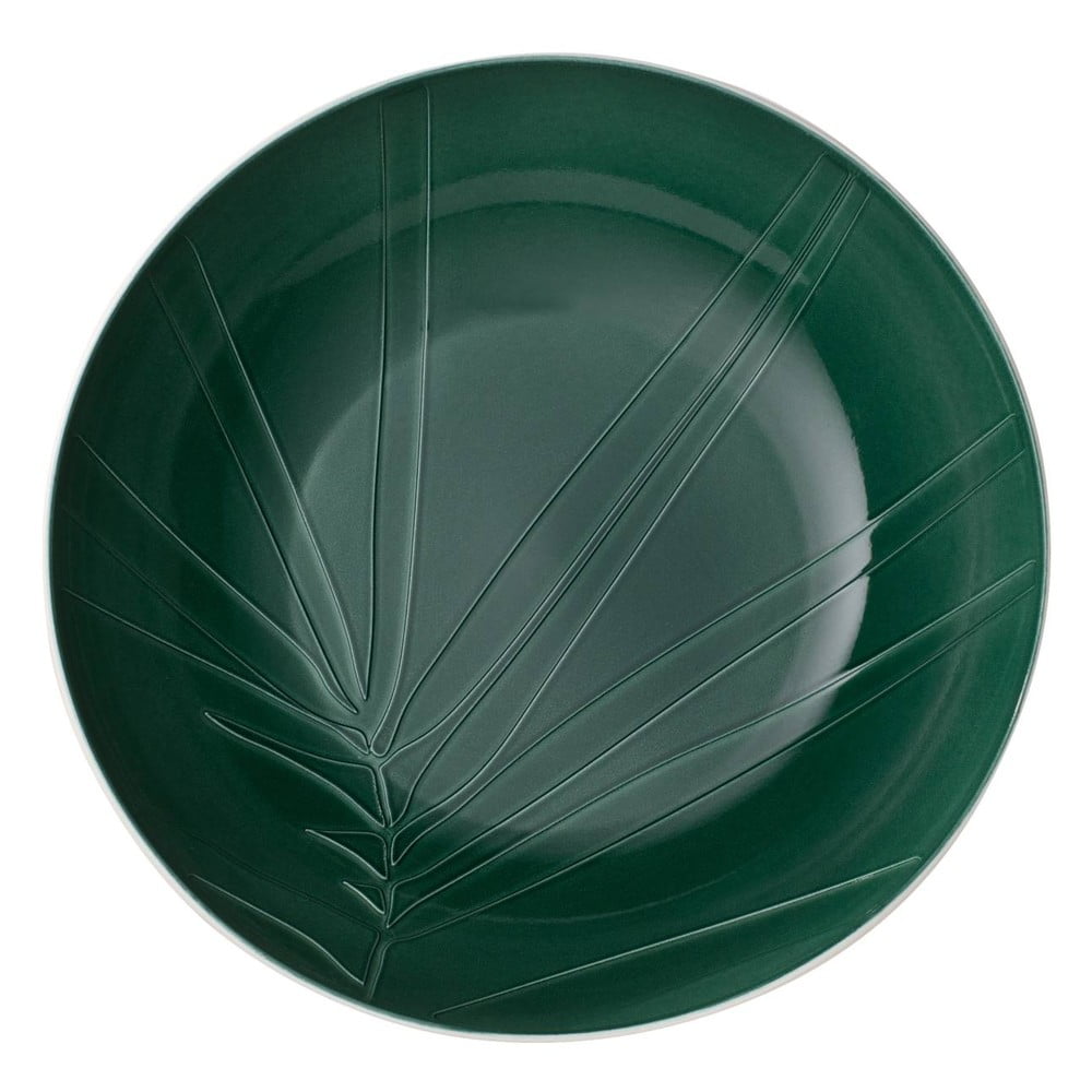 Leaf fehér-zöld porcelán szervírozó tál
