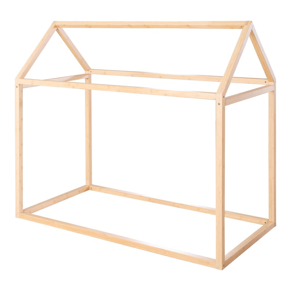 Natúr színű házikó alakú gyerekágy 70x140 cm Montessori – Roba