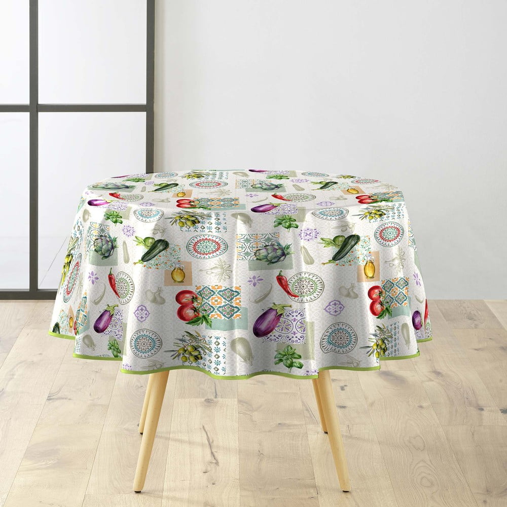 PVC lemosható asztalterítő ø 160 cm Vegetalia – douceur d'intérieur