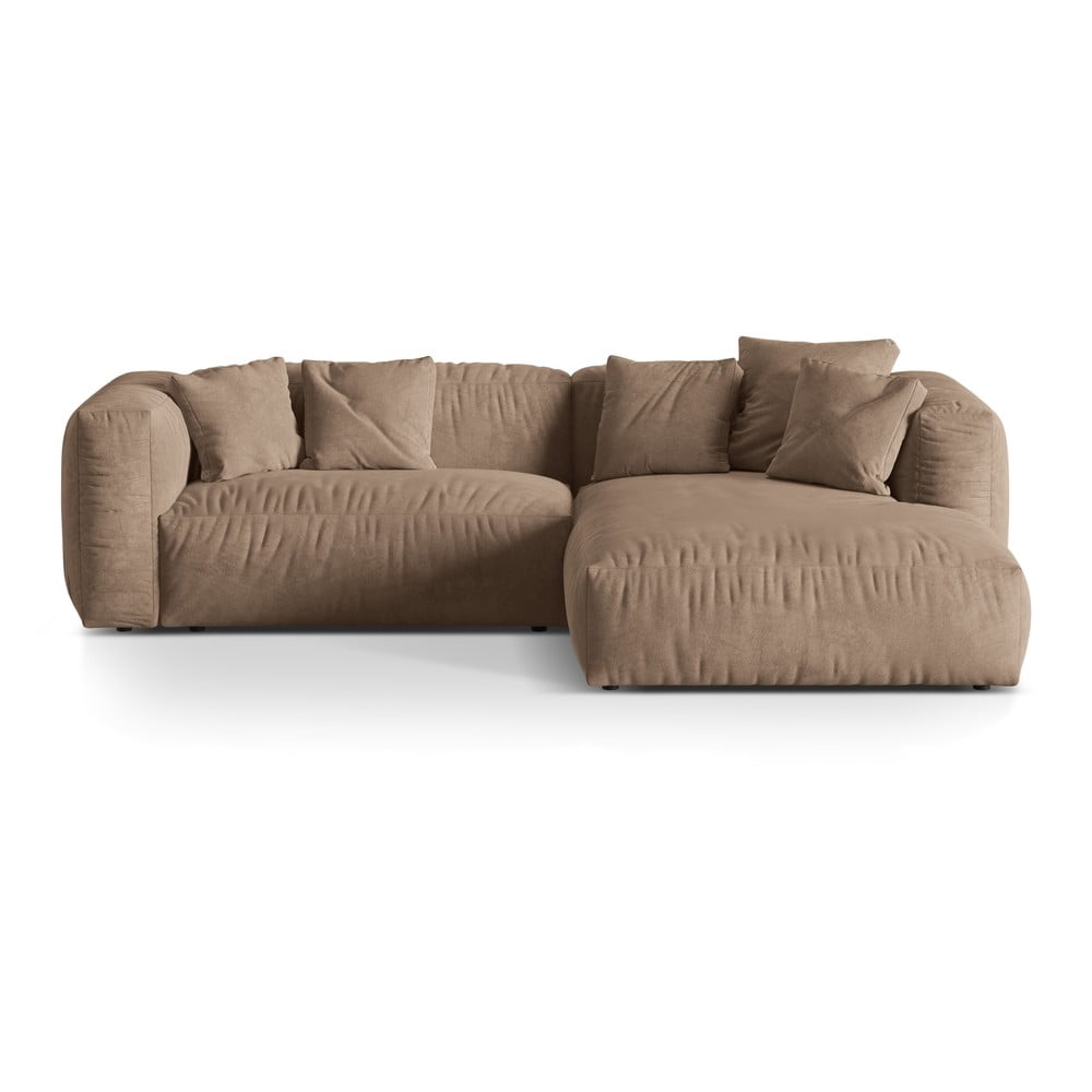Világosbarna buklé moduláris sarokkanapé (jobb oldali) Martina – Micadoni Home
