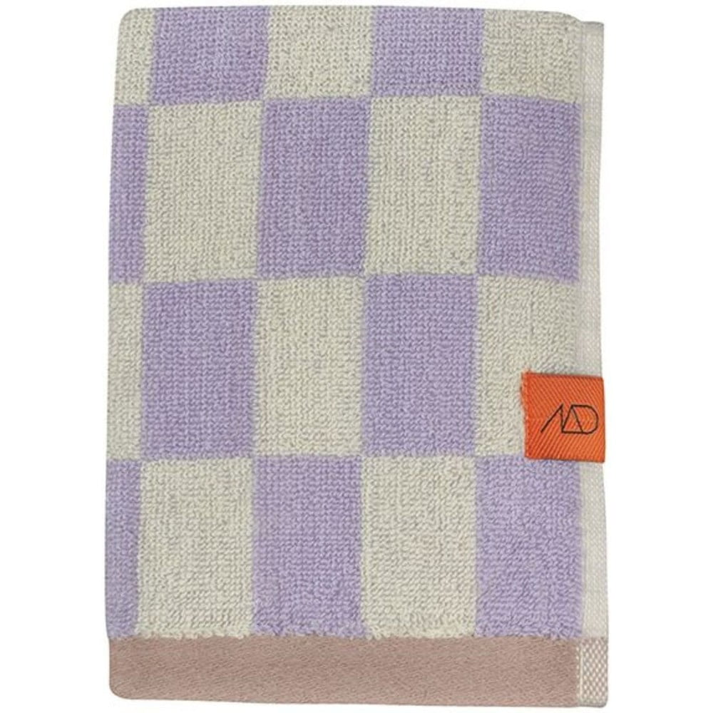 Világossárga-lila organikus pamut törölköző 50x90 cm Retro – Mette Ditmer Denmark