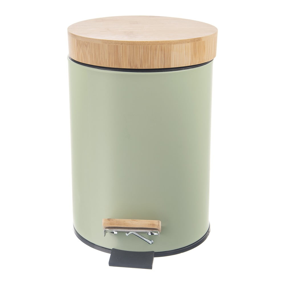 Világoszöld fém pedálos szemetes 5 l Greenish – Orion