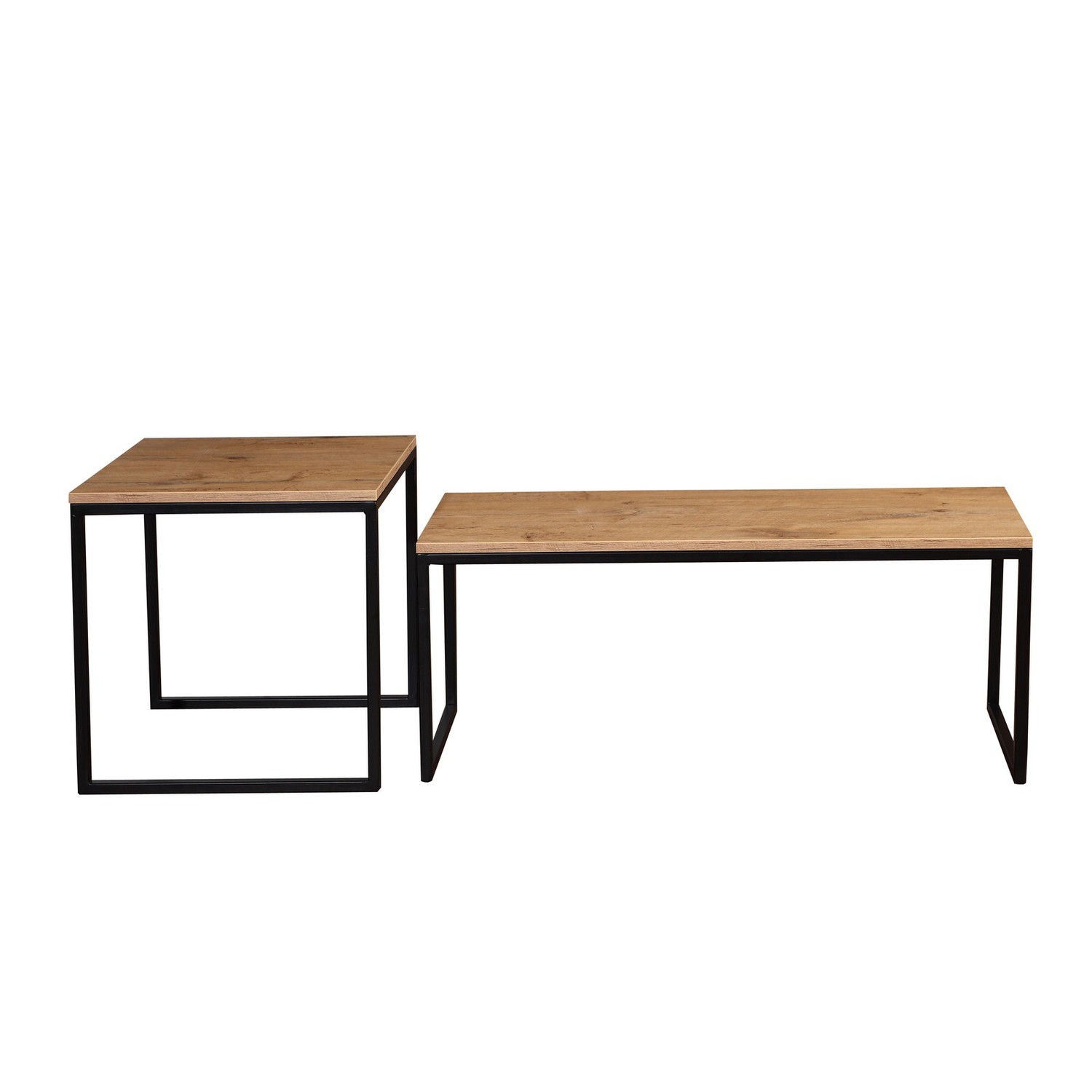 NATI dohányzóasztalok (kézműves tölgy / fekete) T-TABLE