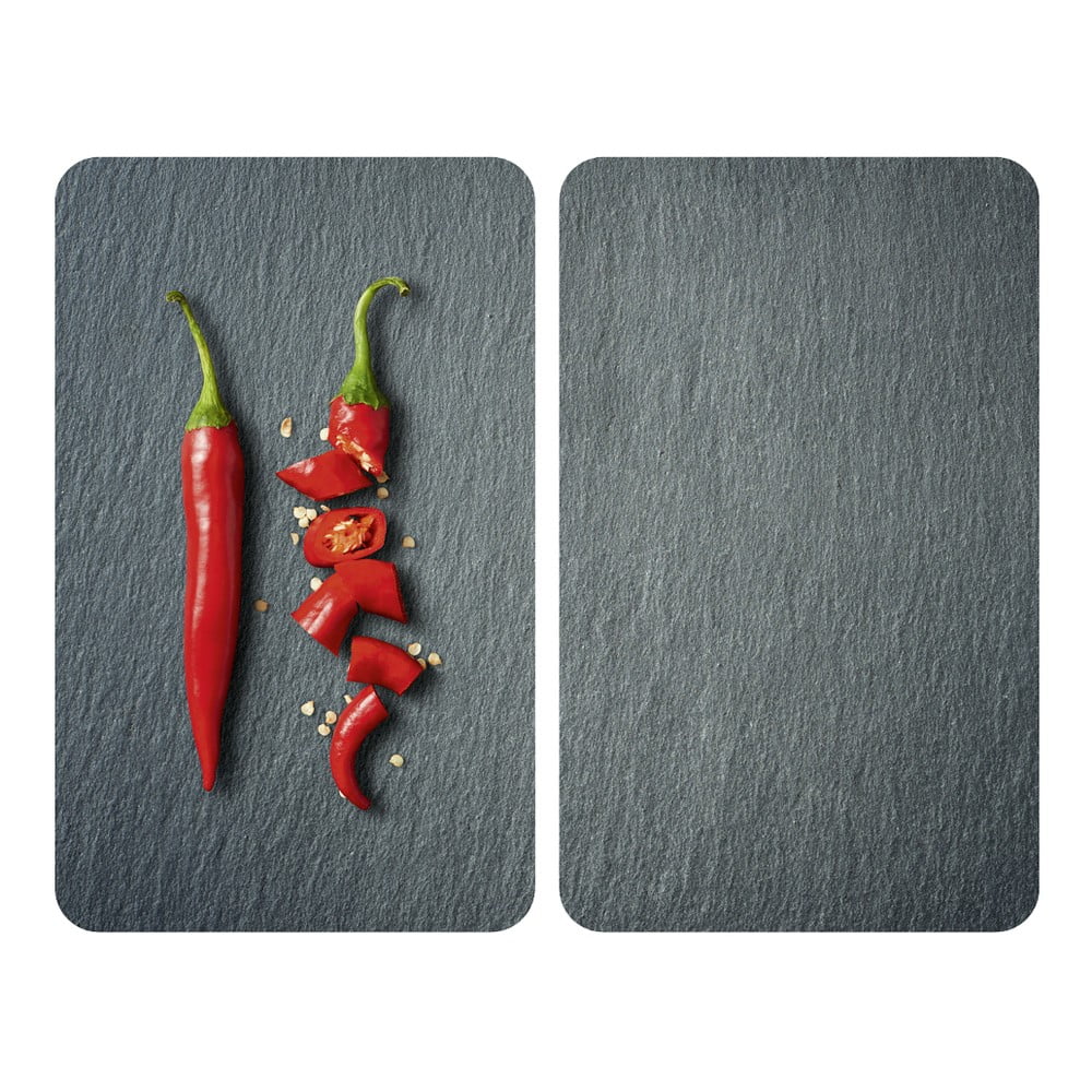 Edzett üveg tűzhely fedőlap szett 2 db-os 30x52 cm Cayenne – Wenko