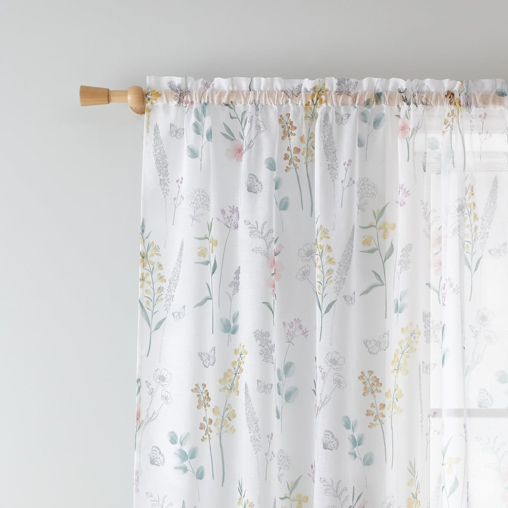 Fehér átlátszó függöny 140x122 cm Emilia Floral – Catherine Lansfield