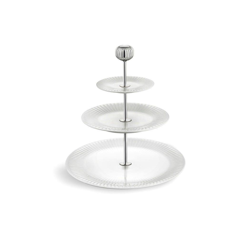 Hammershoi Etagere háromszintes fehér porcelán tálca