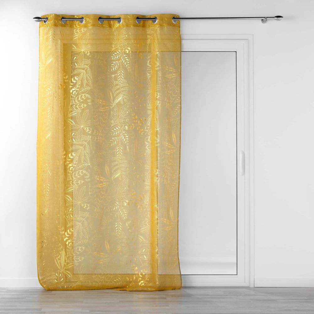Sárga átlátszó függöny 140x280 cm Belflor – douceur d'intérieur