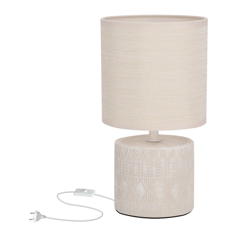 Bézs asztali lámpa textil búrával (magasság 26 cm) Dina – Candellux Lighting
