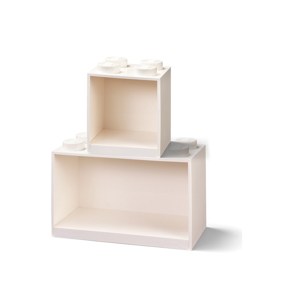 Brick 2 db-os gyerek fehér fali polc - LEGO®