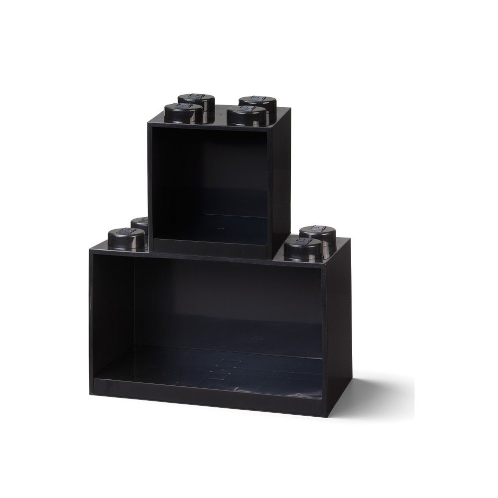 Brick 2 db-os gyerek fekete fali polc szett - LEGO®