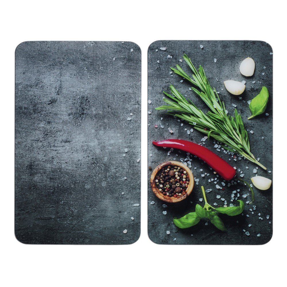 Edzett üveg tűzhely fedőlap szett 2 db-os 52x30 cm Rosemary – Maximex