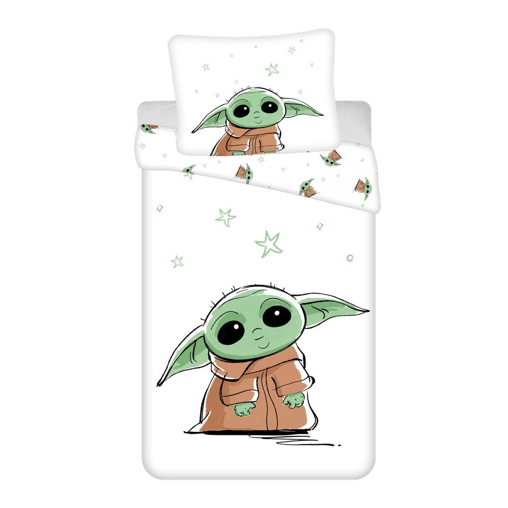 Egyszemélyes pamut gyerek ágyneműhuzat 140x200 cm Star Wars Baby Yoda – Jerry Fabrics