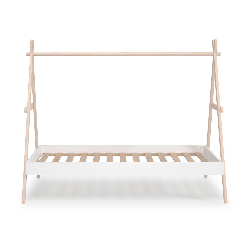 Fehér-natúr színű házikó alakú borovi fenyő gyerekágy 90x200 cm Trufa – Marckeric