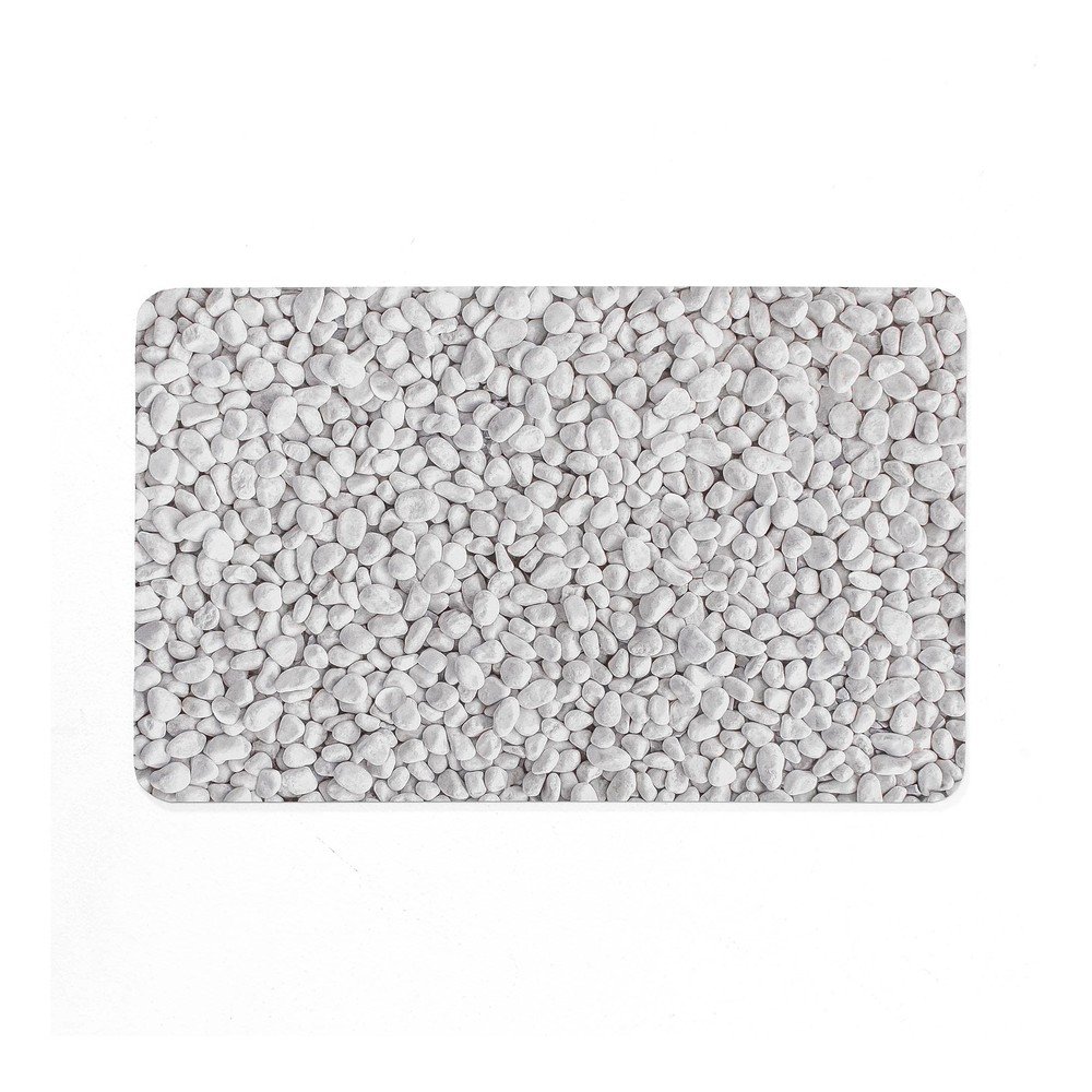 Fehér-szürke gumi fürdőszobai kilépő 50x80 cm Leandra – douceur d'intérieur