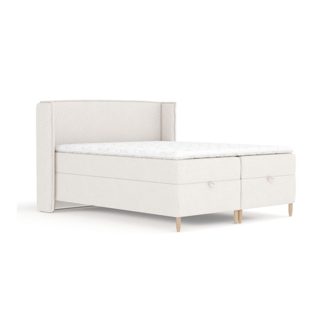 Krémszínű ágyneműtartós boxspring ágy 180x200 cm Monpelli – Maison de Rêve