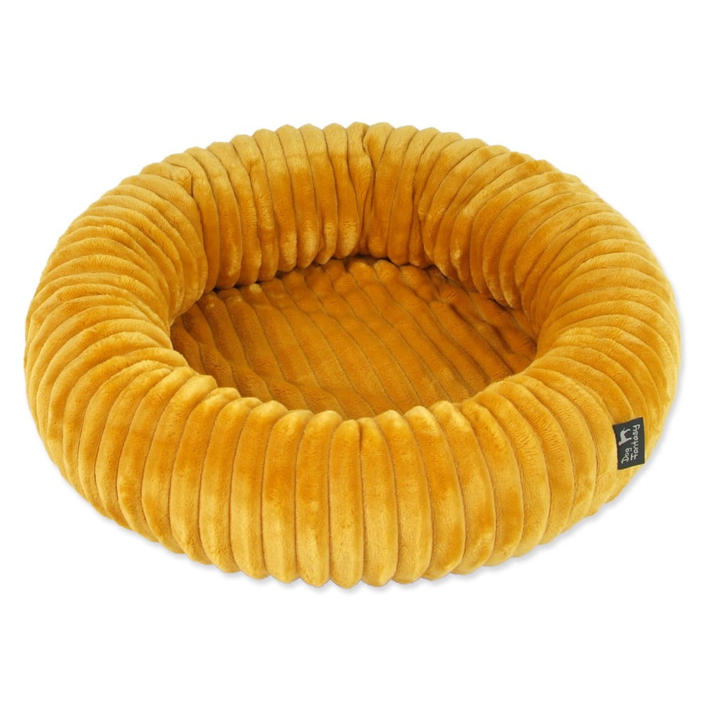 Mustársárga fekhely kutyáknak ø 40 cm Dog Fantasy Stripe – Plaček Pet Products