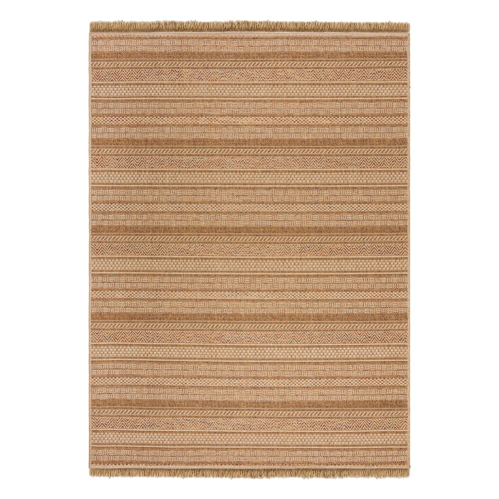 Natúr színű kültéri-beltéri szőnyeg 200x290 cm Farah Stripe – Flair Rugs