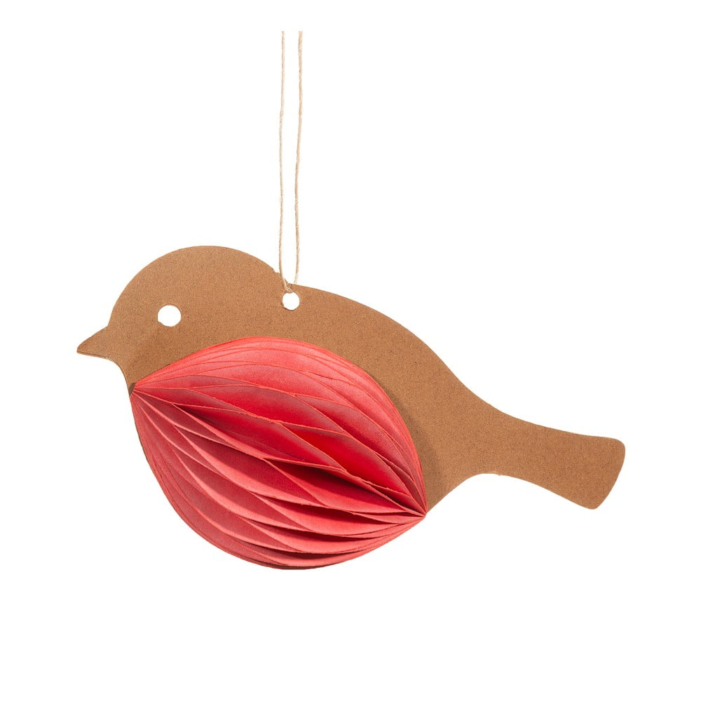 Papír kézzel készített karácsonyfadísz 7 cm Honeycomb Robin – Sass & Belle