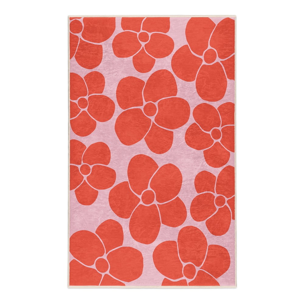 Piros-rózsaszín mosható szőnyeg 60x100 cm Poppy Fields – Mila Home