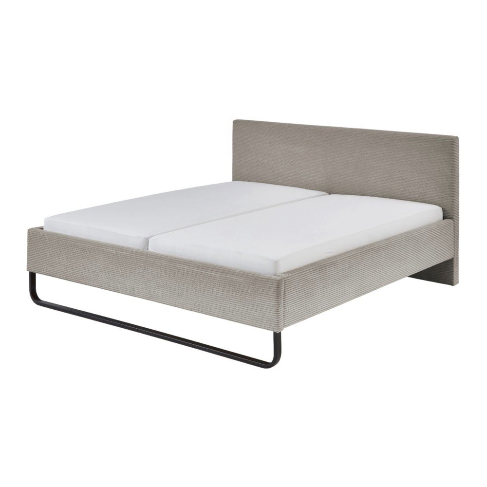 Szürkésbarna kárpitozott franciaágy 180x200 cm Swing – Meise Möbel